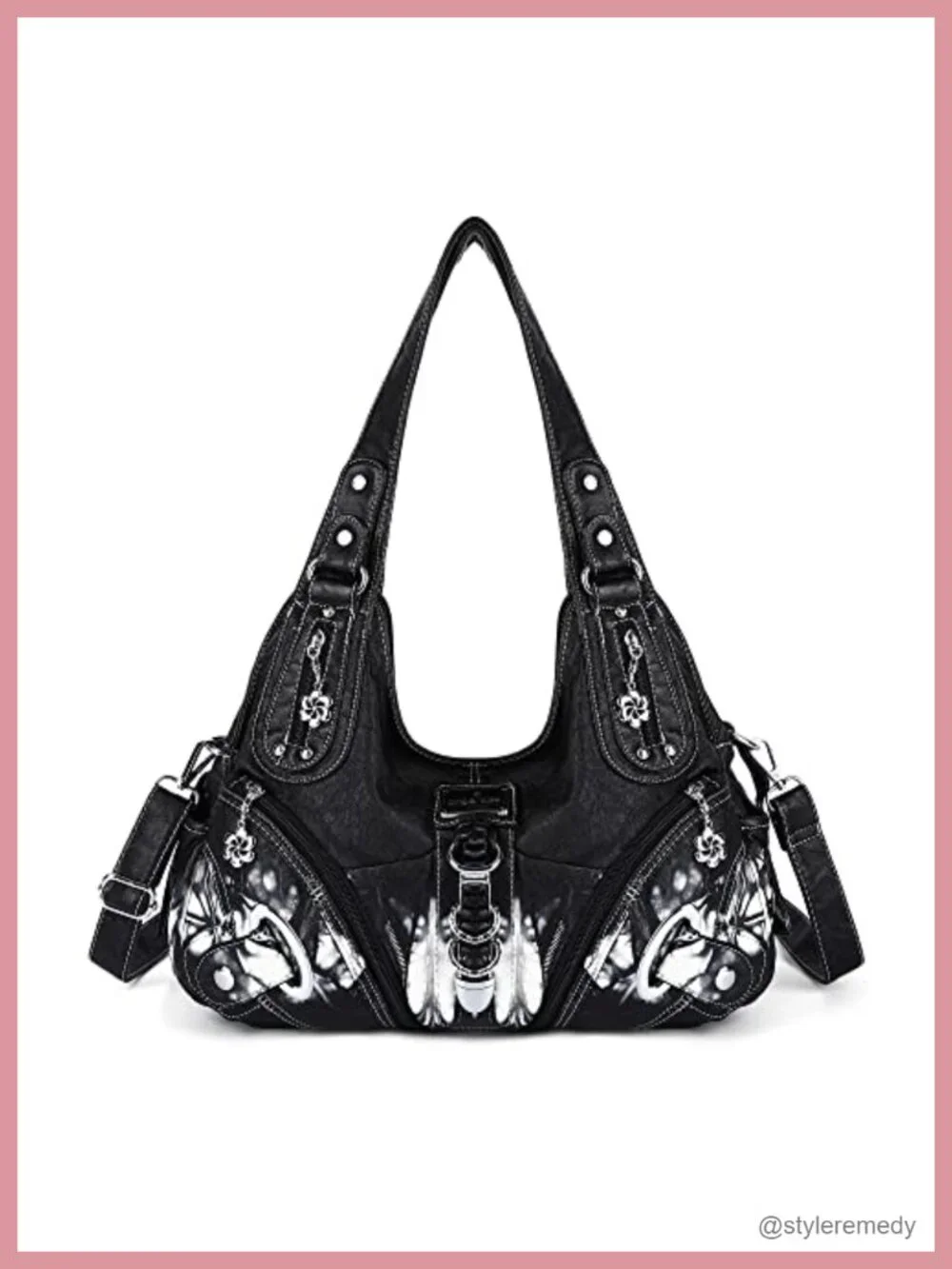 Large Hobo Satchel Handbag Faux Leather Shoulder Bag